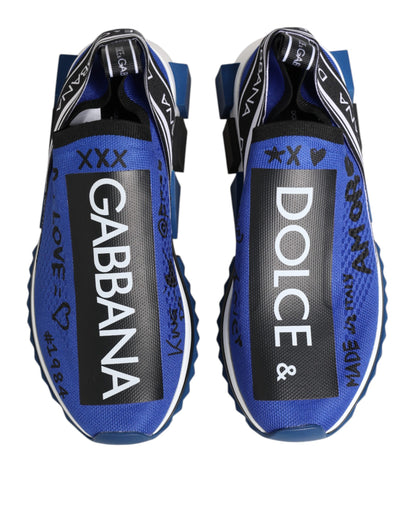 Dolce &amp; Gabbana Blue Logo Low Top Sorrento Sneakers Shoes