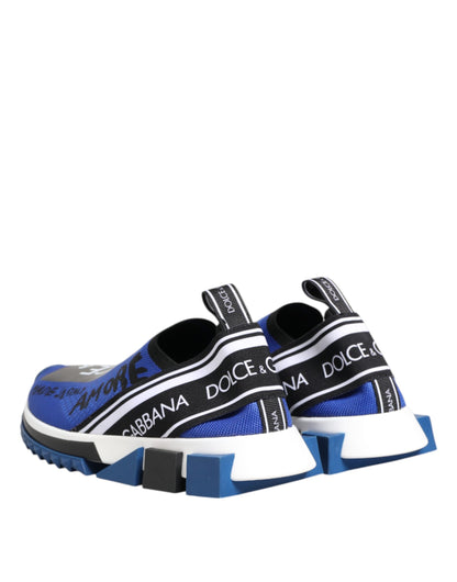 Dolce &amp; Gabbana Blue Logo Low Top Sorrento Sneakers Shoes