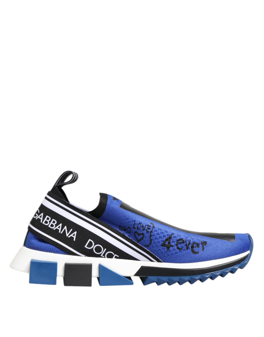 Dolce &amp; Gabbana Blue Logo Low Top Sorrento Sneakers Shoes
