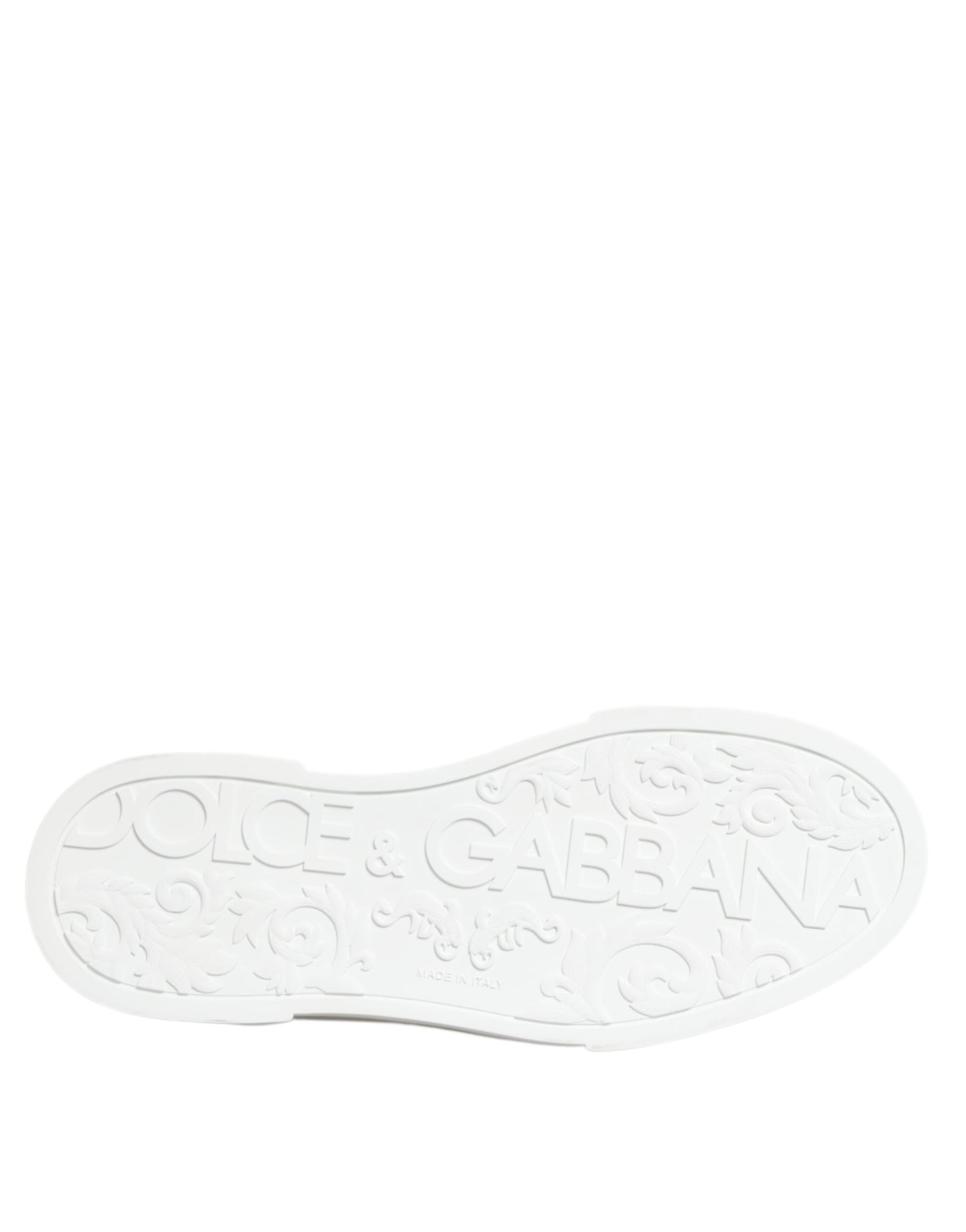 Dolce &amp; Gabbana White Black Crown Low Top Men Sneakers Shoes