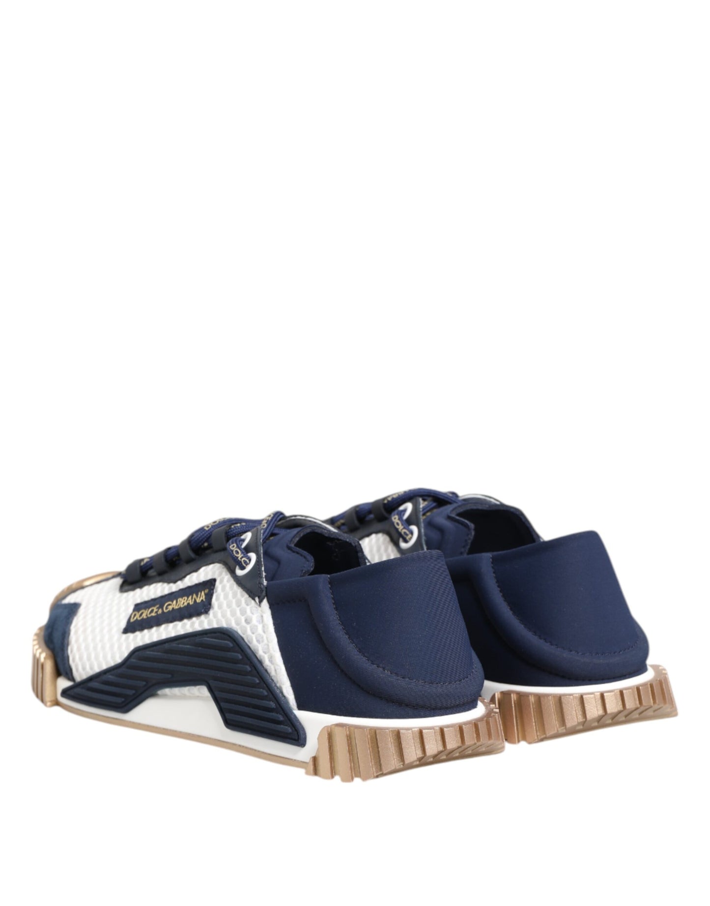 Dolce &amp; Gabbana Blue White Low Top NS1 Men Sneakers Shoes
