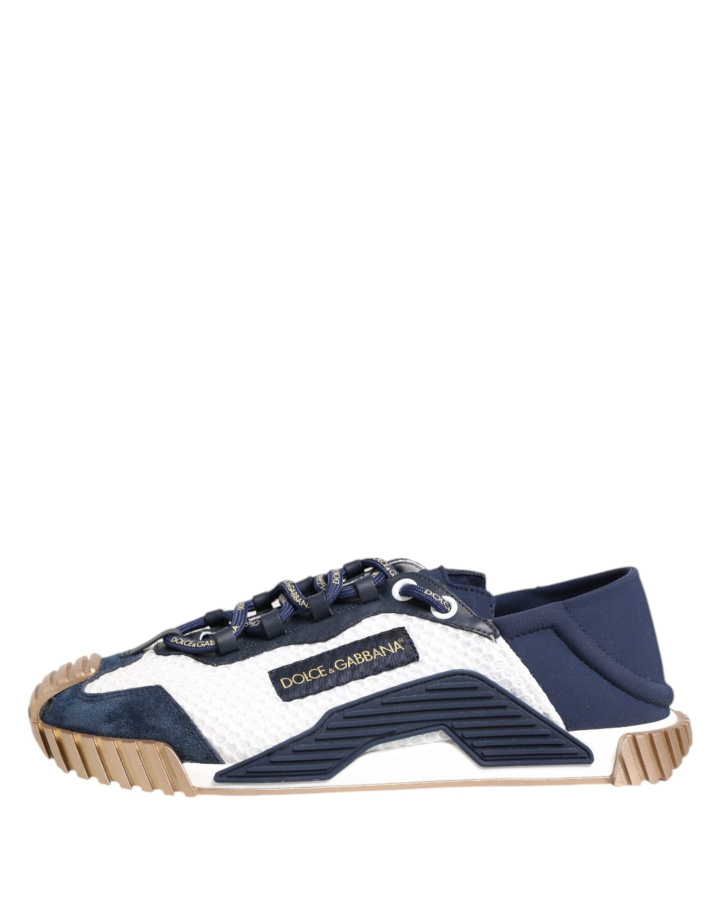 Dolce &amp; Gabbana Blue White Low Top NS1 Men Sneakers Shoes