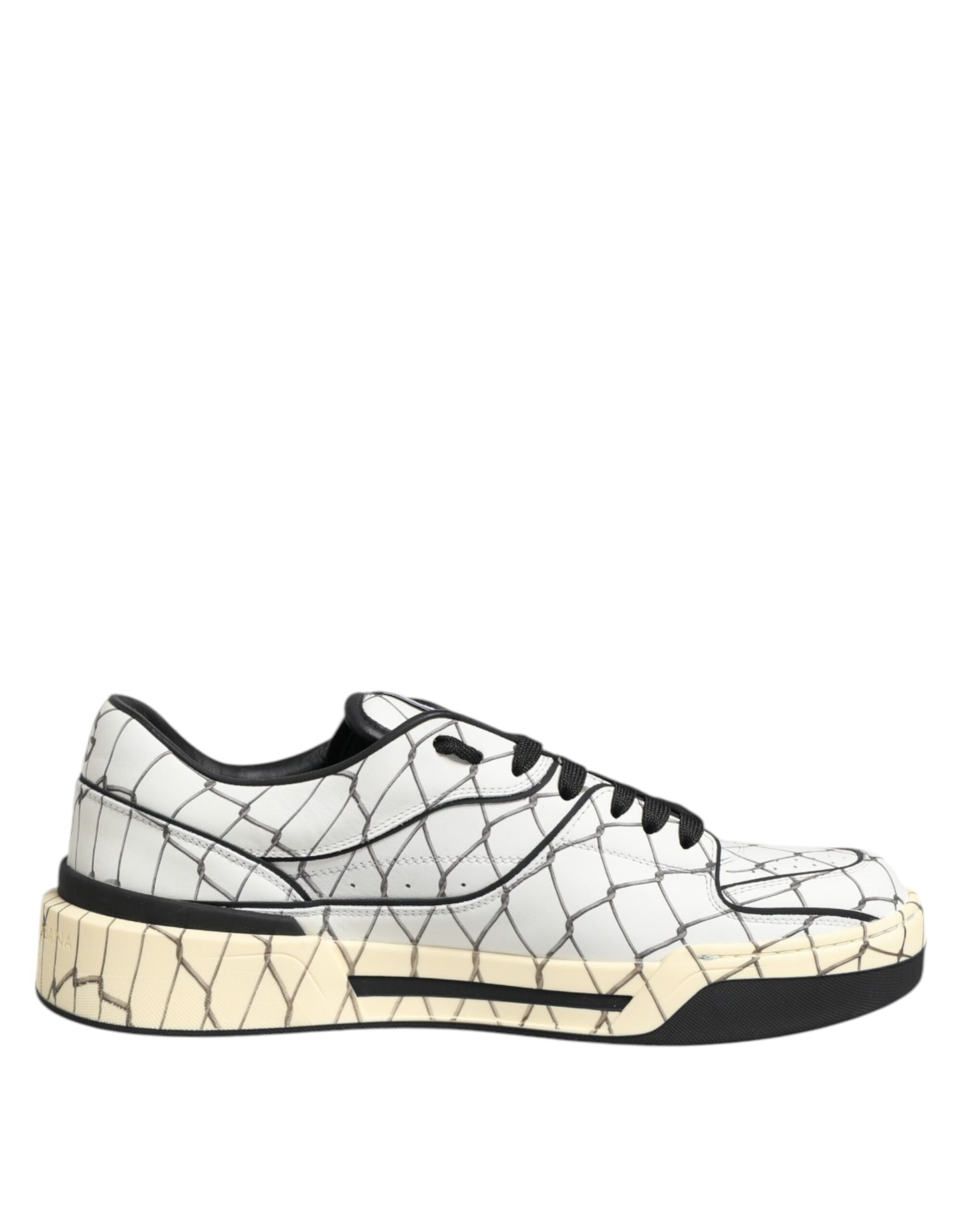 Dolce &amp; Gabbana White Logo Print Low Top Men Sneakers Shoes