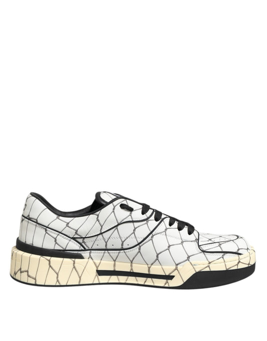 Dolce &amp; Gabbana White Logo Print Low Top Men Sneakers Shoes