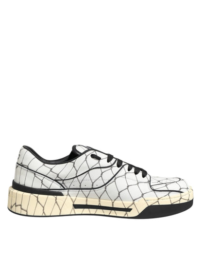 Dolce &amp; Gabbana White Logo Print Low Top Men Sneakers Shoes
