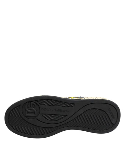 Dolce &amp; Gabbana White Logo Print Low Top Men Sneakers Shoes