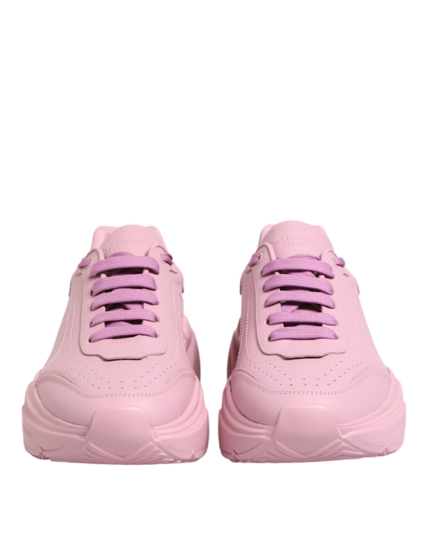 Dolce &amp; Gabbana Pink Leather Daymaster Low Top Sneakers Shoes