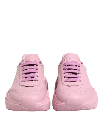 Dolce &amp; Gabbana Pink Leather Daymaster Low Top Sneakers Shoes