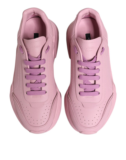 Dolce &amp; Gabbana Pink Leather Daymaster Low Top Sneakers Shoes