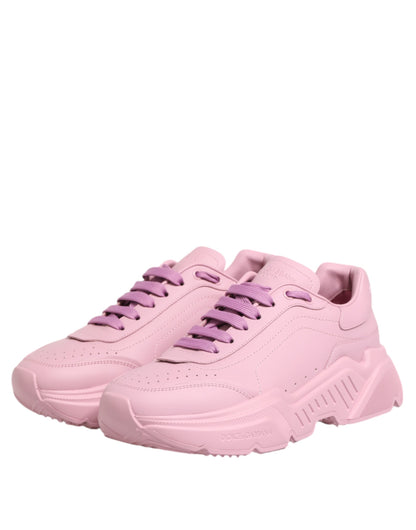 Dolce &amp; Gabbana Pink Leather Daymaster Low Top Sneakers Shoes