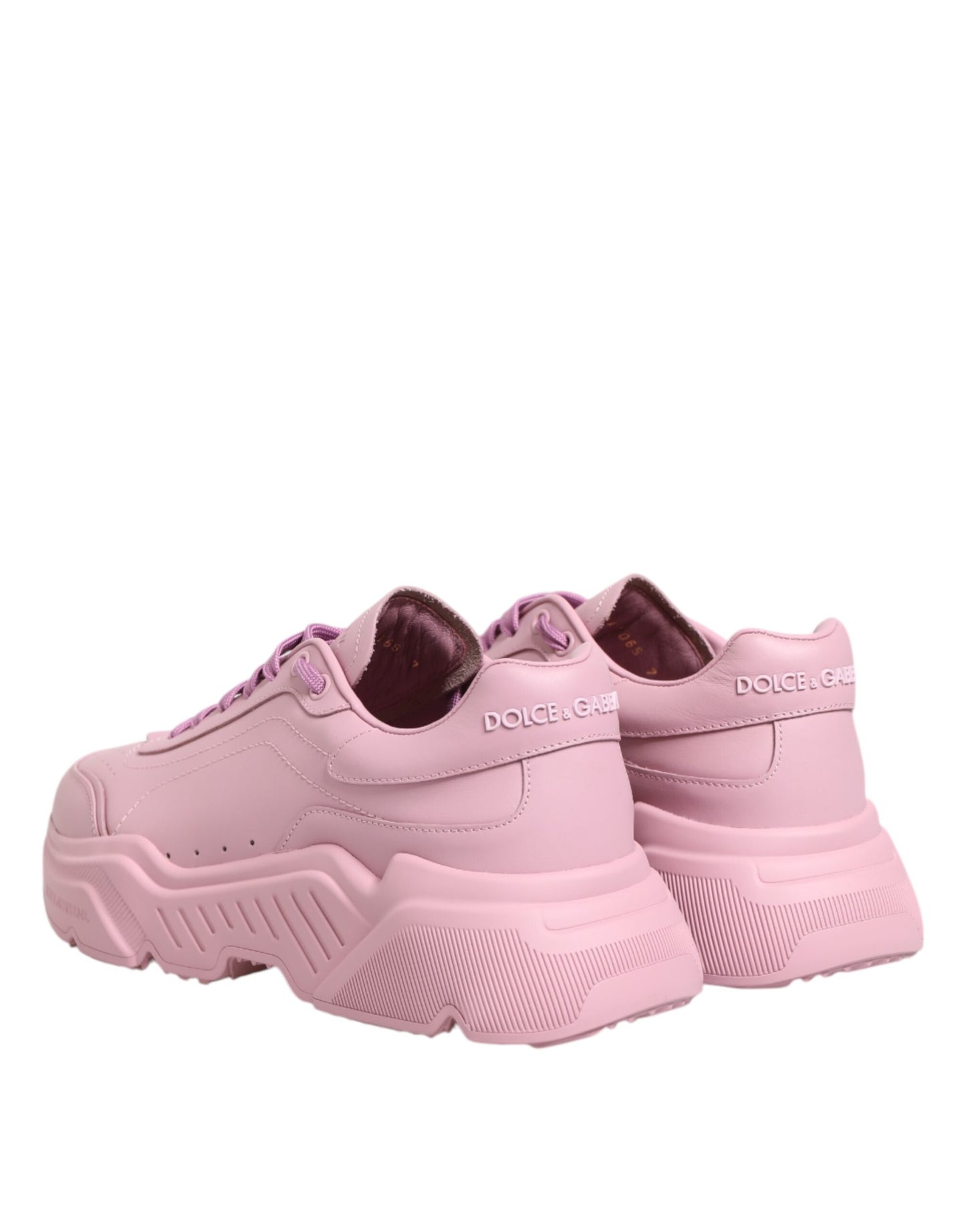 Dolce &amp; Gabbana Pink Leather Daymaster Low Top Sneakers Shoes