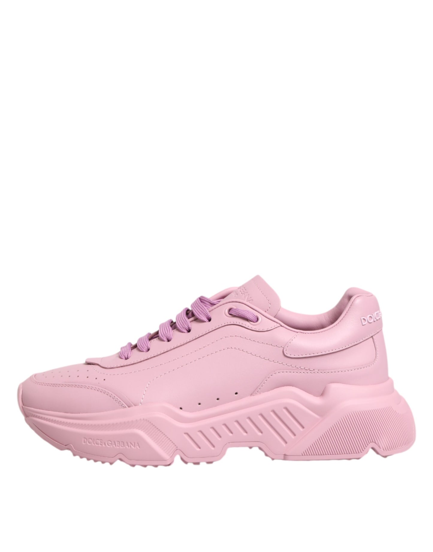 Dolce &amp; Gabbana Pink Leather Daymaster Low Top Sneakers Shoes