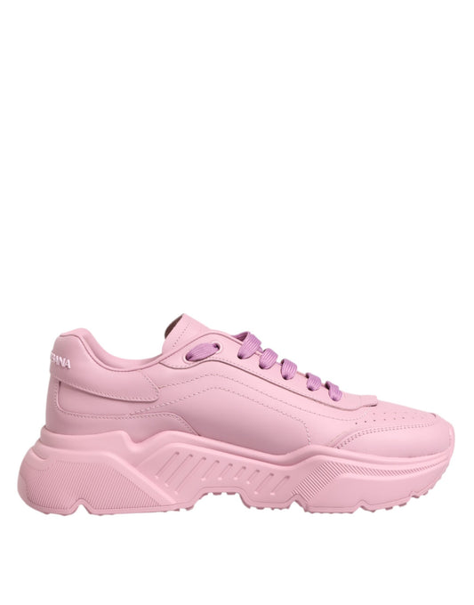 Dolce &amp; Gabbana Pink Leather Daymaster Low Top Sneakers Shoes