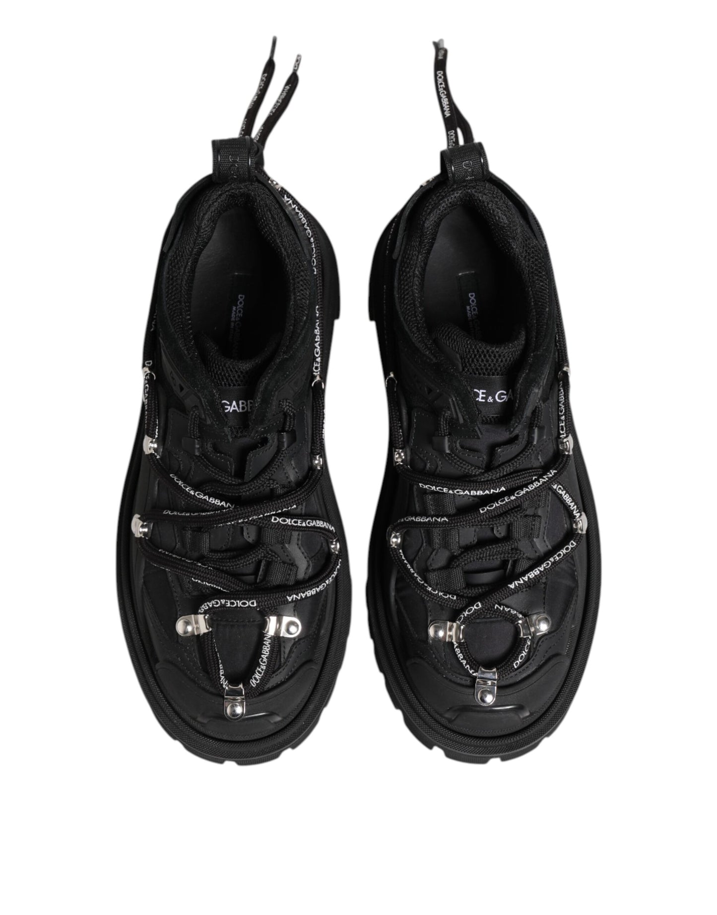 Dolce &amp; Gabbana Black Low Top Lace Up Trekking Sneakers Shoes