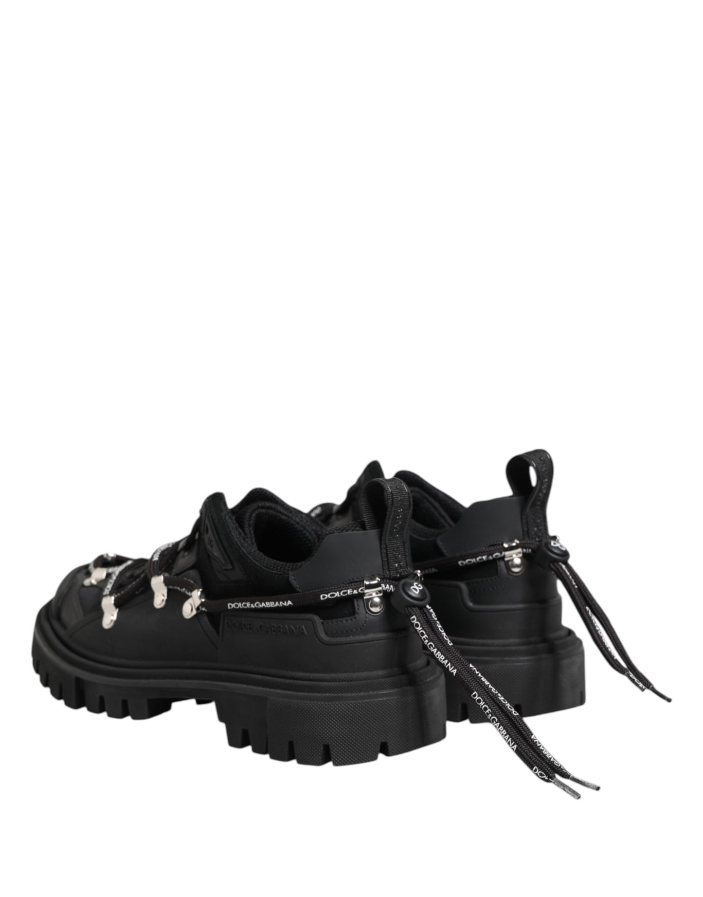 Dolce &amp; Gabbana Black Low Top Lace Up Trekking Sneakers Shoes