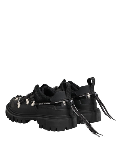 Dolce &amp; Gabbana Black Low Top Lace Up Trekking Sneakers Shoes