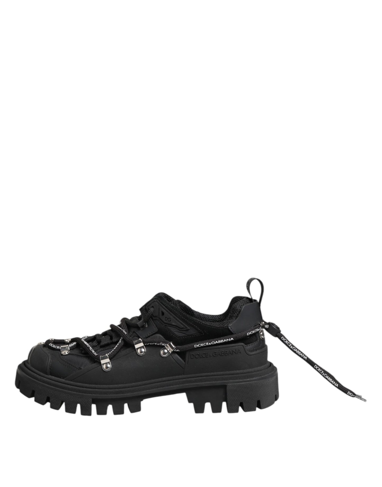 Dolce &amp; Gabbana Black Low Top Lace Up Trekking Sneakers Shoes