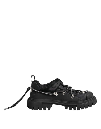 Dolce &amp; Gabbana Black Low Top Lace Up Trekking Sneakers Shoes