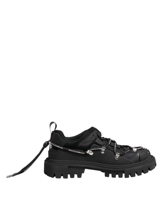 Dolce &amp; Gabbana Black Low Top Lace Up Trekking Sneakers Shoes