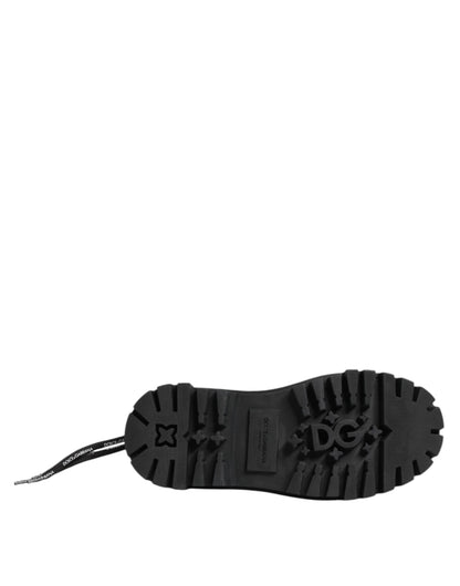 Dolce &amp; Gabbana Black Low Top Lace Up Trekking Sneakers Shoes