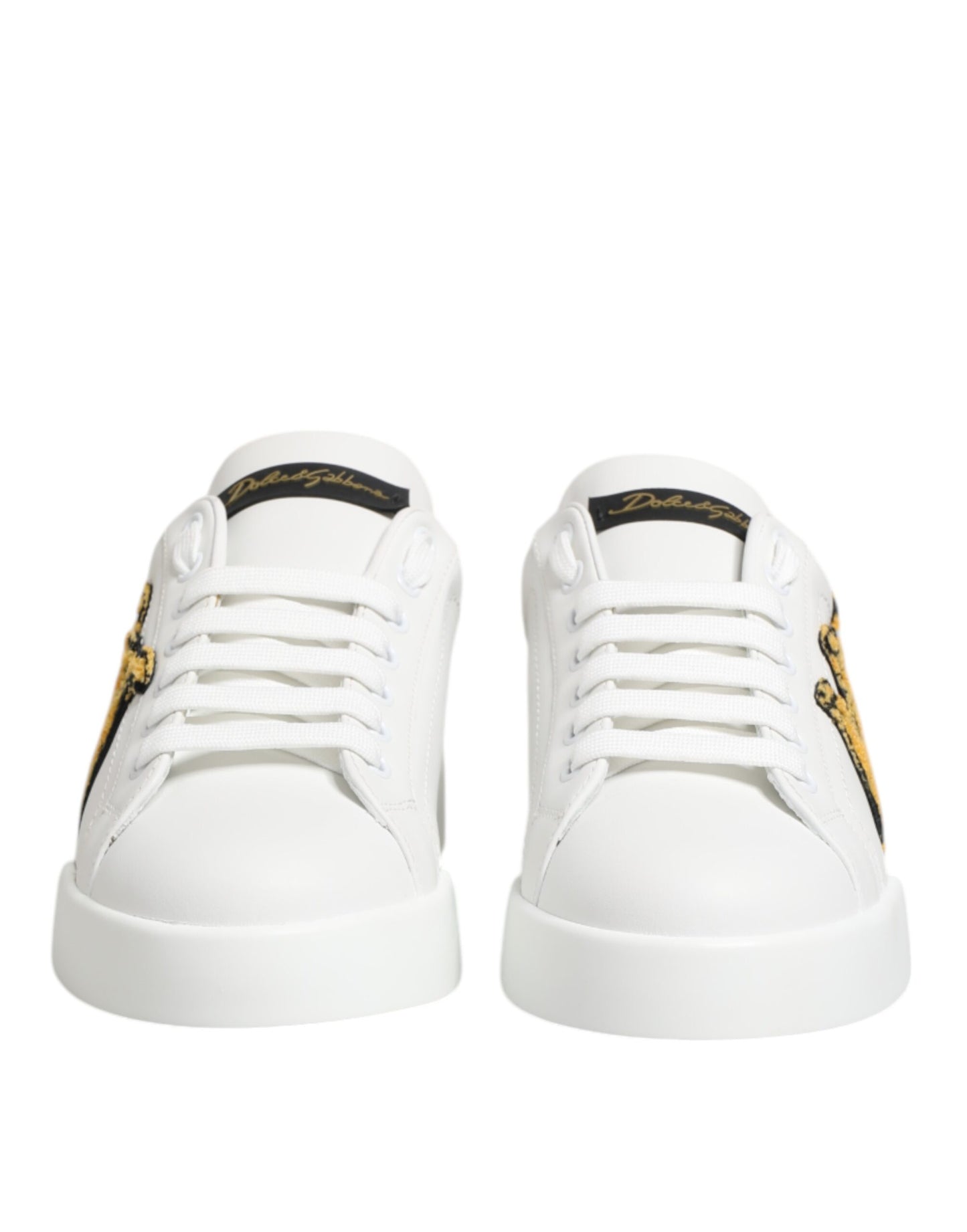 Dolce &amp; Gabbana White Crown Patch Portofino Men Sneakers Shoes