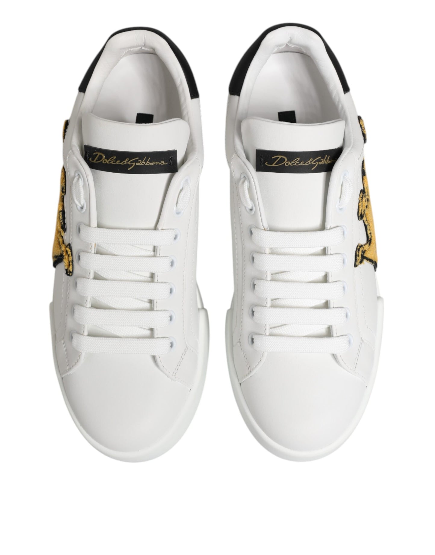 Dolce &amp; Gabbana White Crown Patch Portofino Men Sneakers Shoes