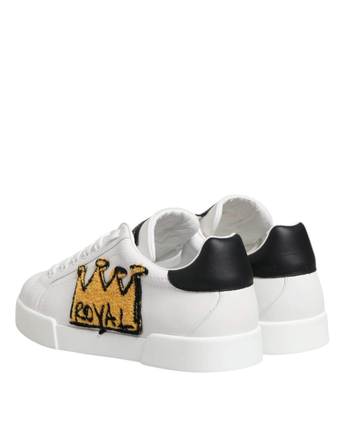 Dolce &amp; Gabbana White Crown Patch Portofino Men Sneakers Shoes