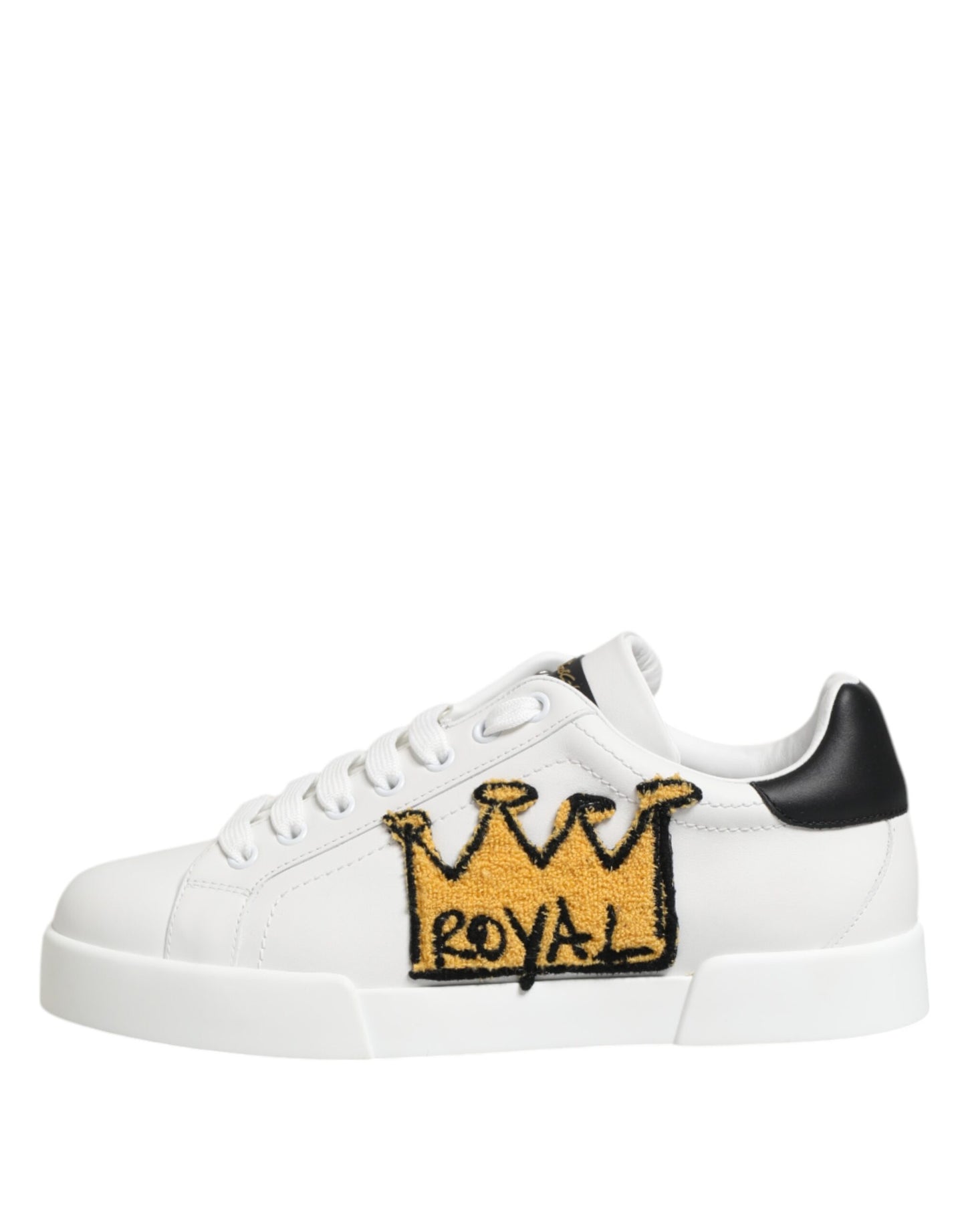 Dolce &amp; Gabbana White Crown Patch Portofino Men Sneakers Shoes