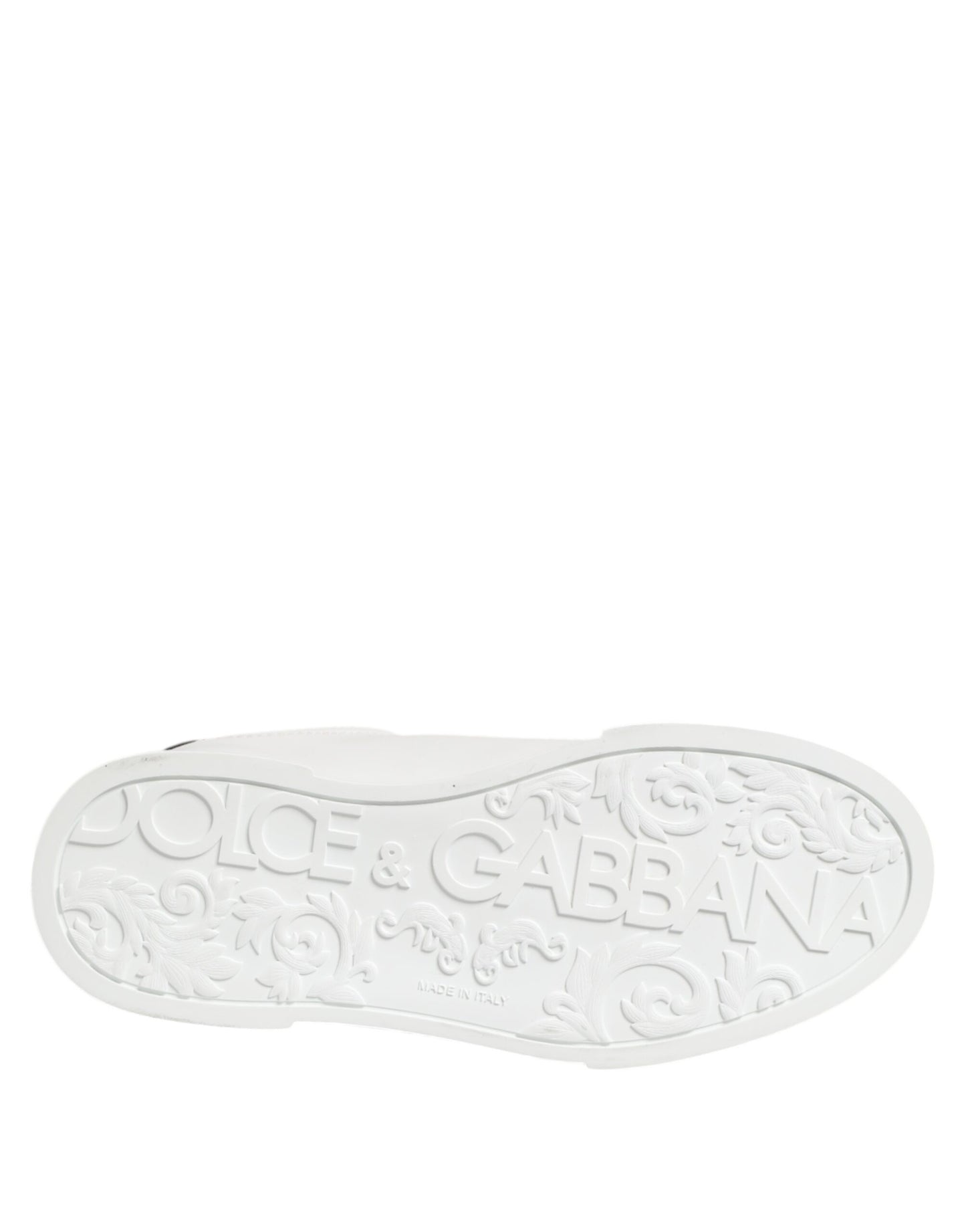Dolce &amp; Gabbana White Crown Patch Portofino Men Sneakers Shoes