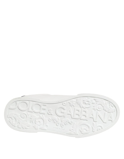 Dolce &amp; Gabbana White Crown Patch Portofino Men Sneakers Shoes