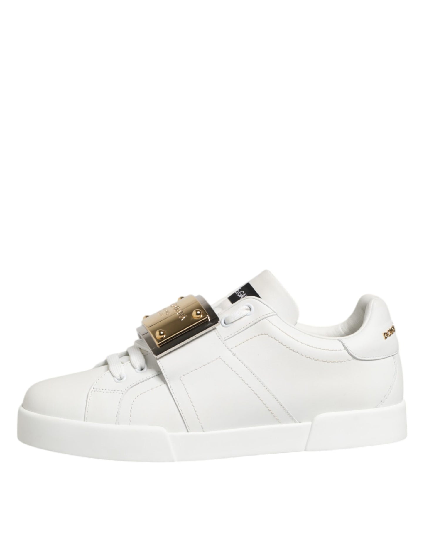 Dolce &amp; Gabbana White Logo Plaque Low Top Men Sneakers Shoes