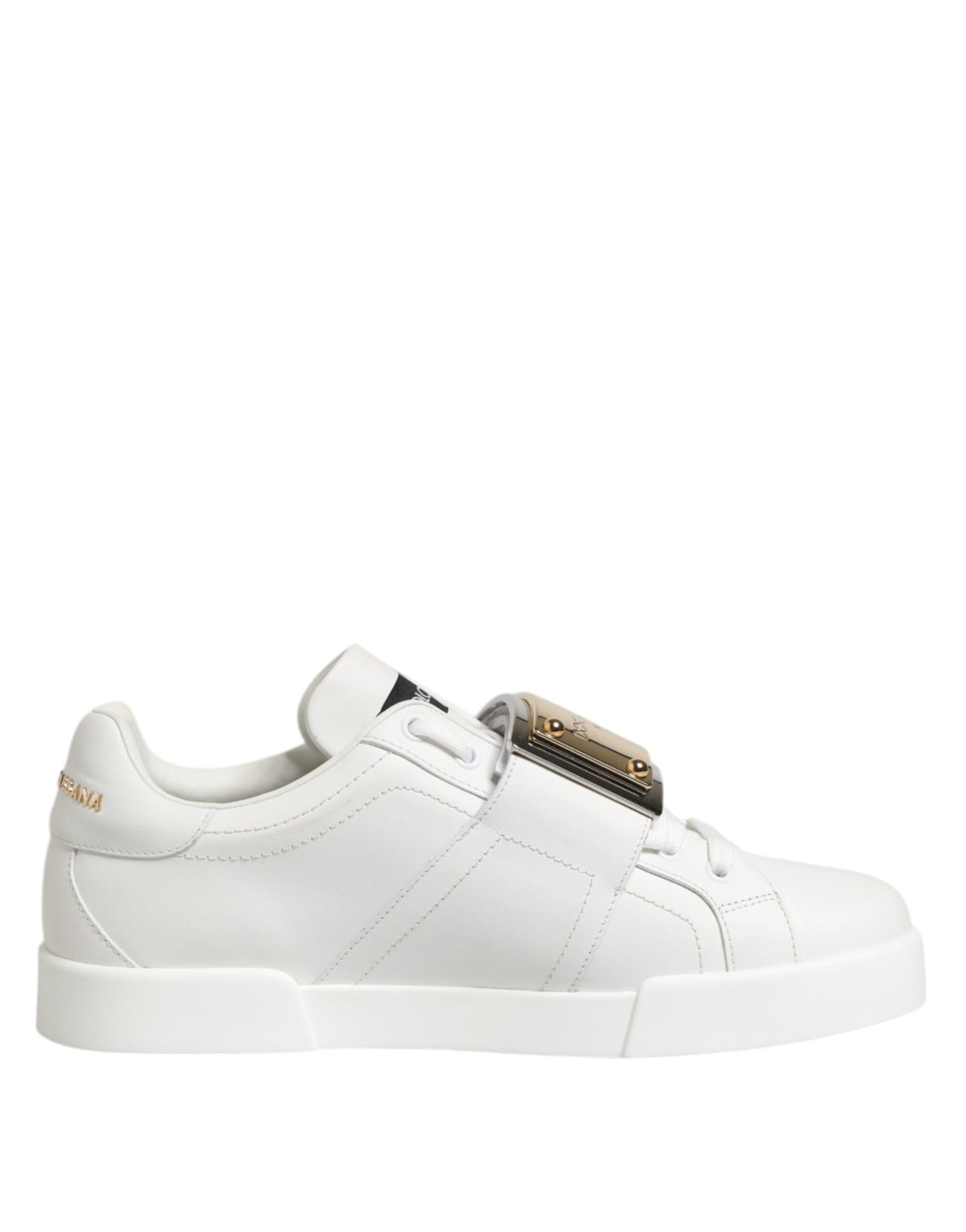 Dolce &amp; Gabbana White Logo Plaque Low Top Men Sneakers Shoes