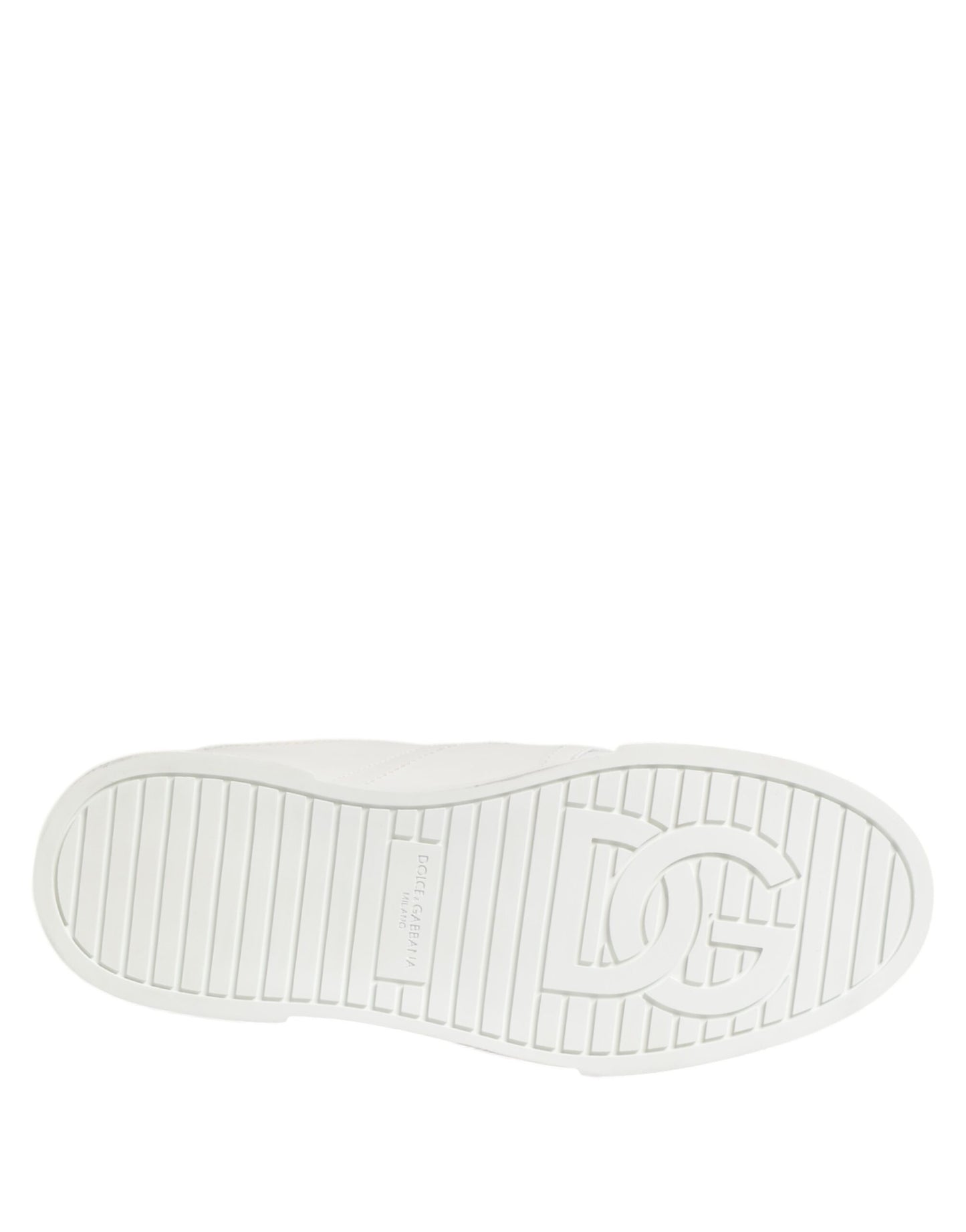 Dolce &amp; Gabbana White Logo Plaque Low Top Men Sneakers Shoes