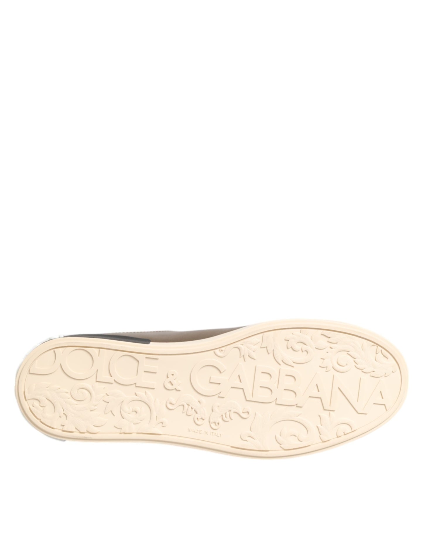Dolce &amp; Gabbana Gold Portofino Leather Low Top Sneakers Shoes