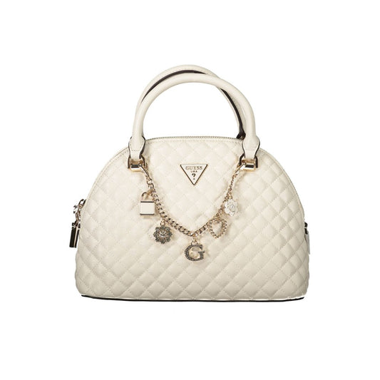 Guess Jeans Damen Handtasche aus Polyethylen, Weiß