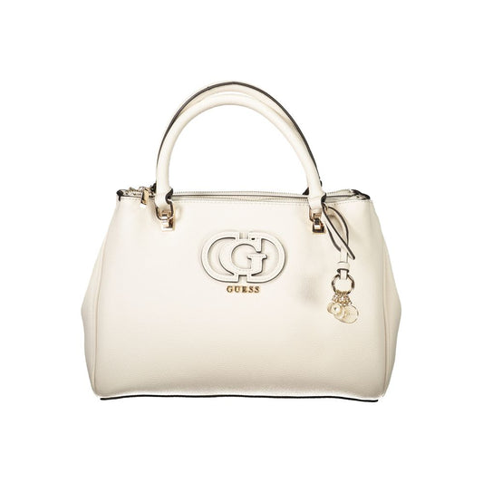 Guess Jeans Damen Handtasche aus Polyethylen, Weiß