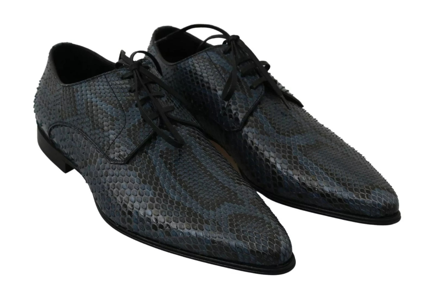 Dolce &amp; Gabbana Blaue Pythonleder-Schlangenlederschuhe