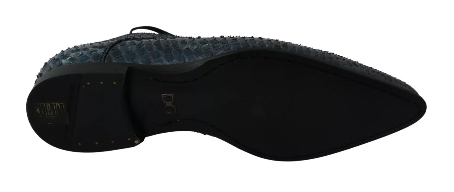 Dolce &amp; Gabbana Blaue Pythonleder-Schlangenlederschuhe