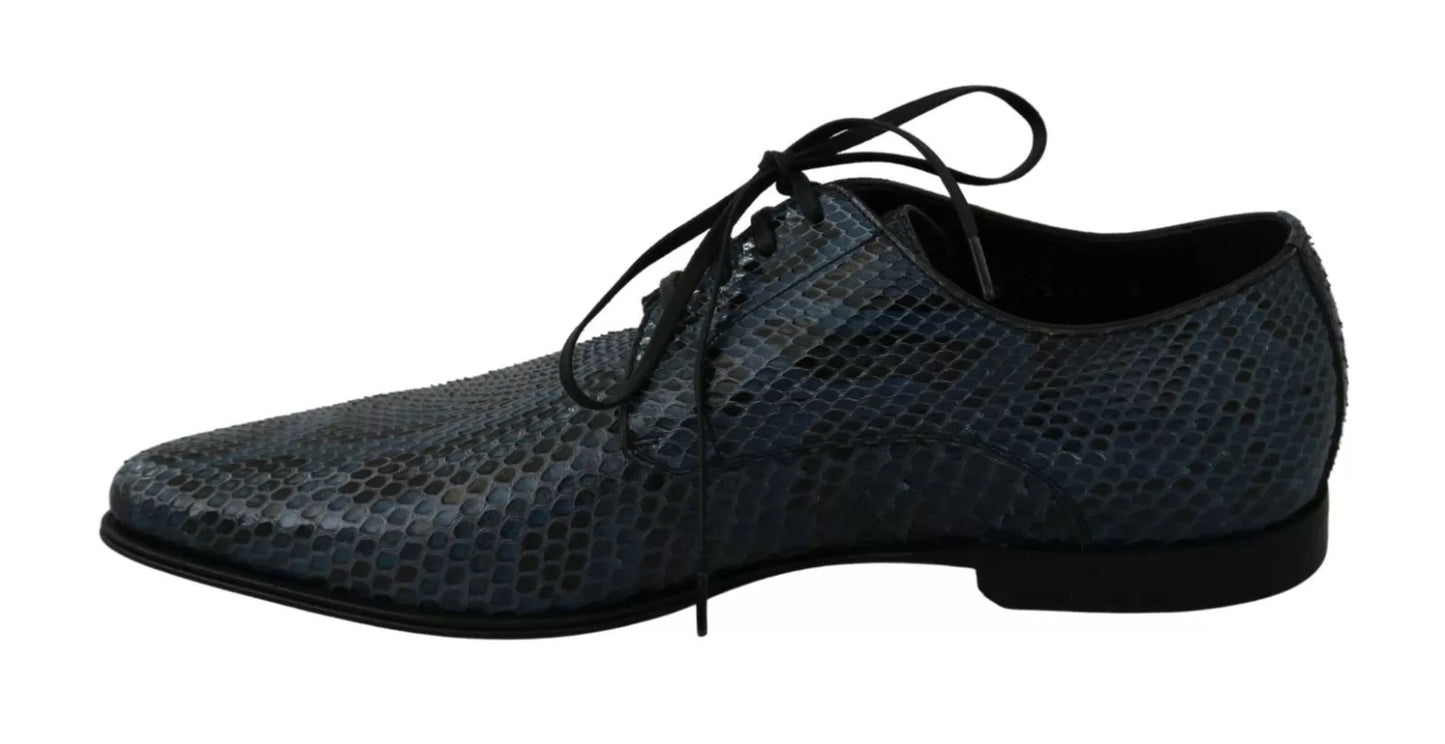 Dolce &amp; Gabbana Blaue Pythonleder-Schlangenlederschuhe