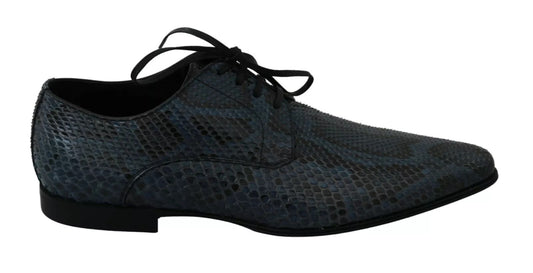 Dolce &amp; Gabbana Blaue Pythonleder-Schlangenlederschuhe