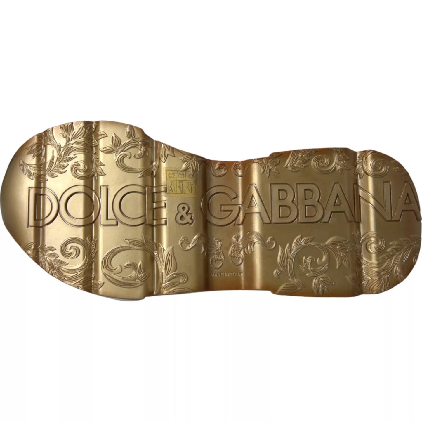 Dolce &amp; Gabbana White Gold DAYMASTER Leather Sneakers Mens Shoes