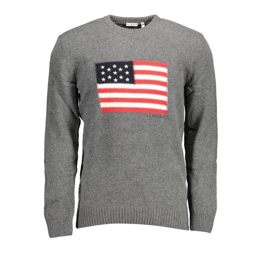 US POLO ASSN. Grauer Wollpullover