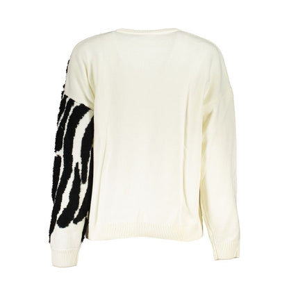 Desigual Weißer Baumwollpullover