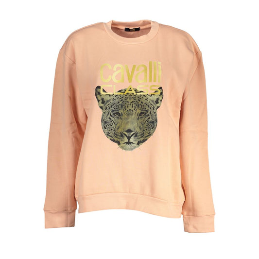 Rosa Baumwollpullover von Cavalli Class