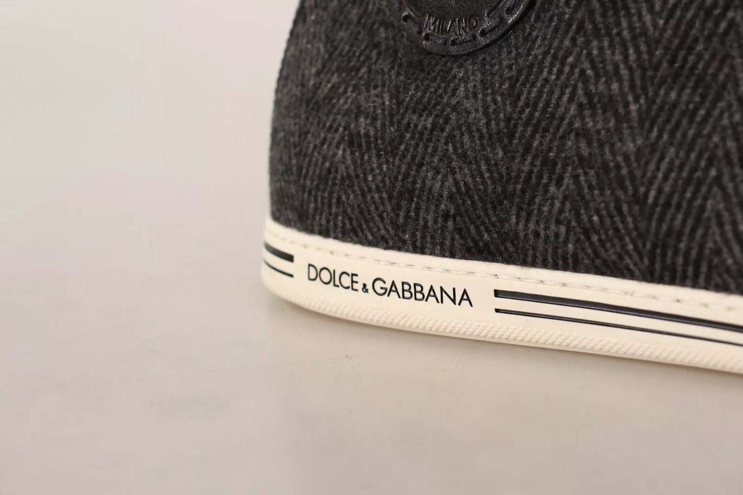 Dolce &amp; Gabbana Gray Wool Cotton Casual High Top Sneakers