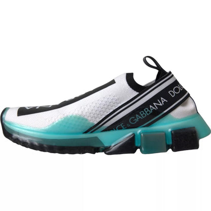 Dolce &amp; Gabbana Black White Blue Slip On Sorrento Sneakers