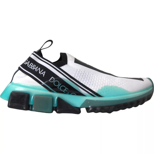 Dolce &amp; Gabbana Black White Blue Slip On Sorrento Sneakers