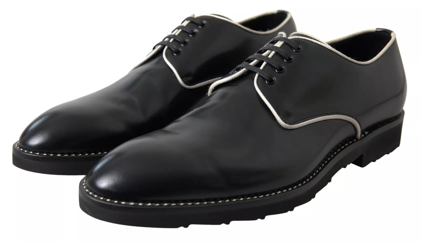 Dolce &amp; Gabbana – Formelle Abendschuhe aus schwarzem und weißem Leder