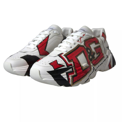 Dolce &amp; Gabbana White Daymaster Hand Painted Sneakers