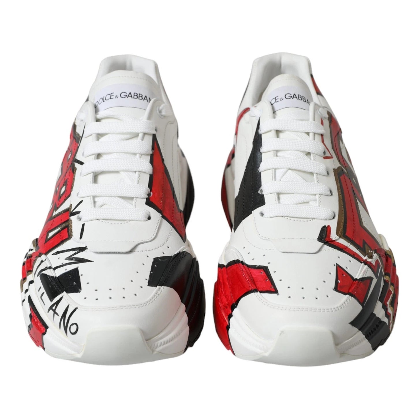 Dolce &amp; Gabbana White Daymaster Hand Painted Sneakers